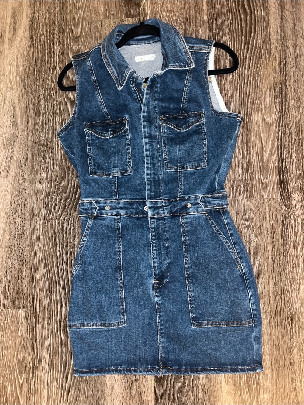 Good American Stretch Denim Mini Dress